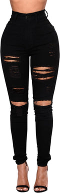 Women’s High-Waisted Ripped Skinny Stretch Jeans