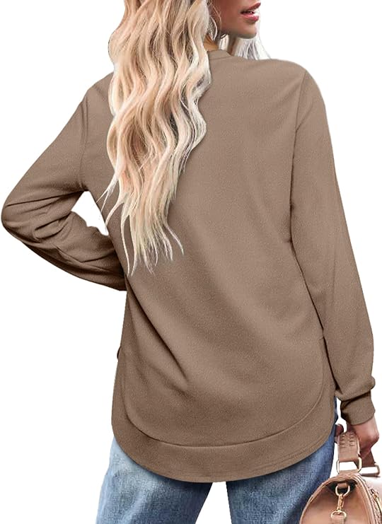 Women’s Crewneck Sweatshirt Long Sleeve High-Low Top