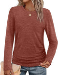 Women’s Ruched Long Sleeve Tunic Sweater | Fall Top